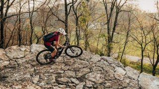 Photo of woman on MTB (from Bicycling.com)