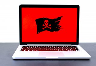 Pirate flag on a laptop computer