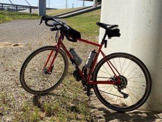 Marin Nicasio parked on gravel road