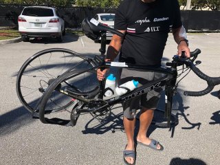 Broken bike from crash
